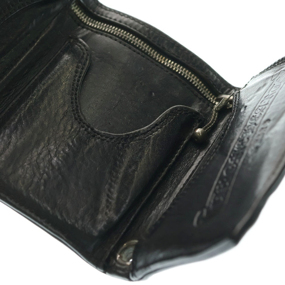 CHROME HEARTS(クロムハーツ) 3FOLD 3フォールド スターボタン レザーウォレット 財布 ブラック BCA364