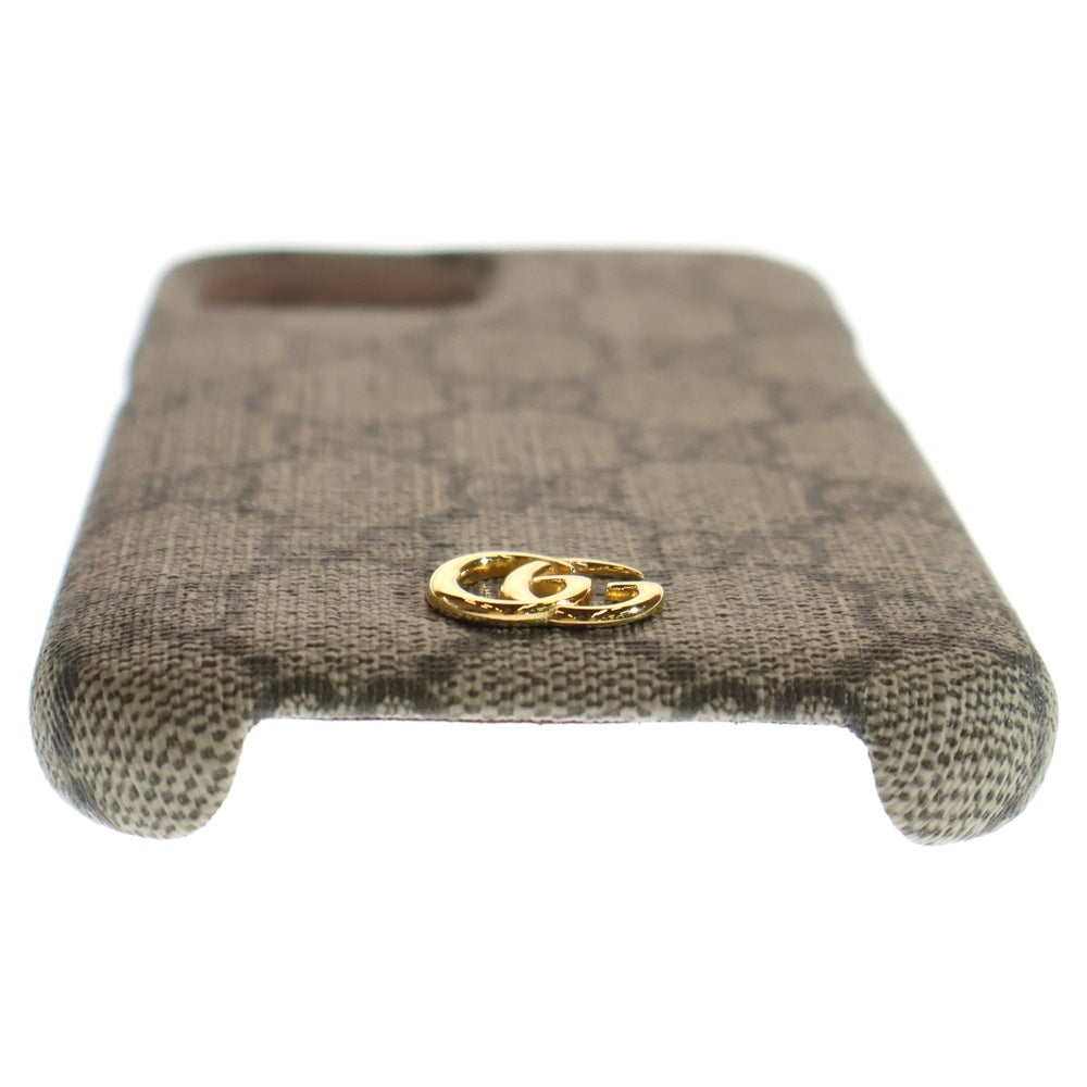 GUCCI(グッチ) GGスプリーム iPhone15 アイフォンケース ブラウン 763787