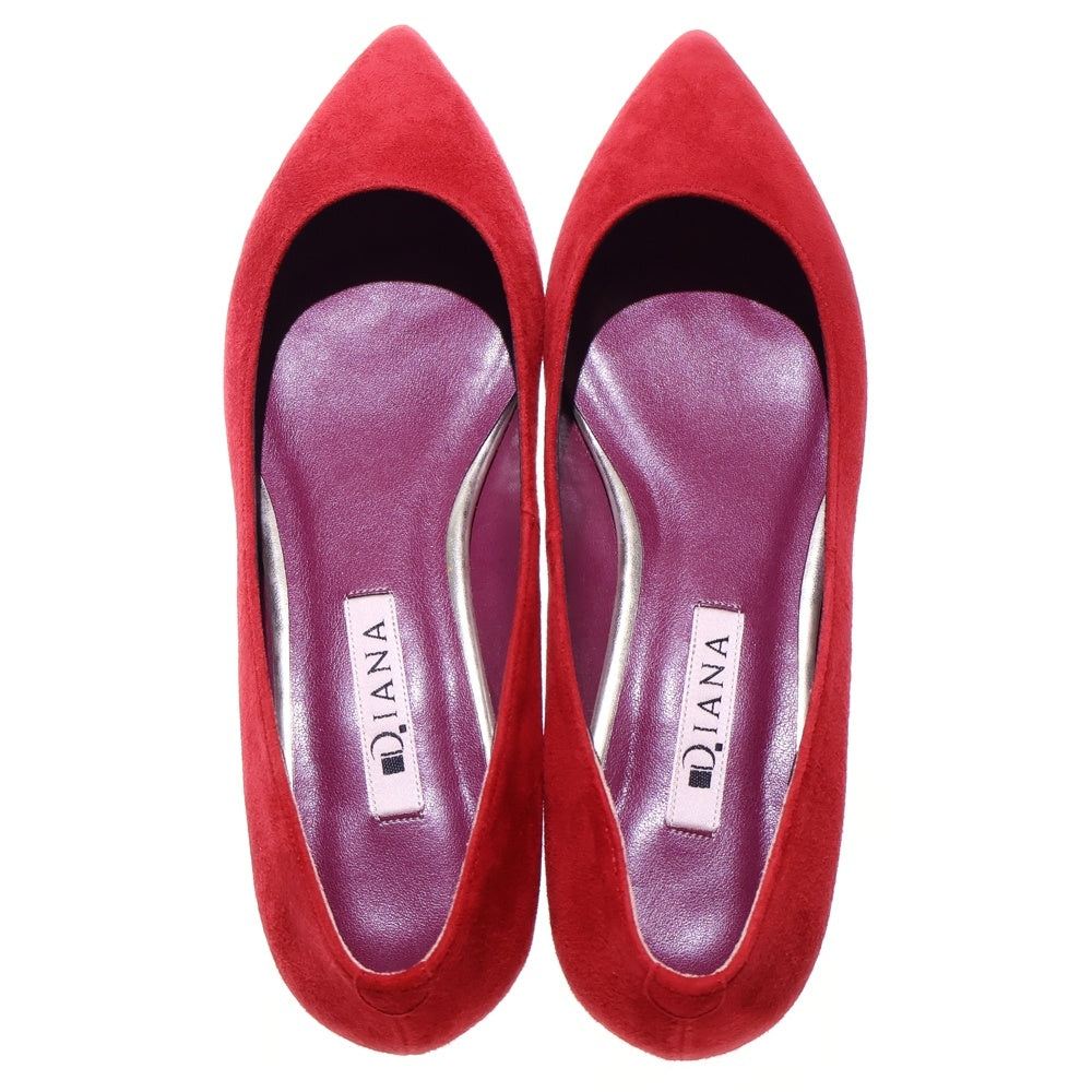 DIANA(ダイアナ) スエード フラットパンプス シューズ レッド レディース