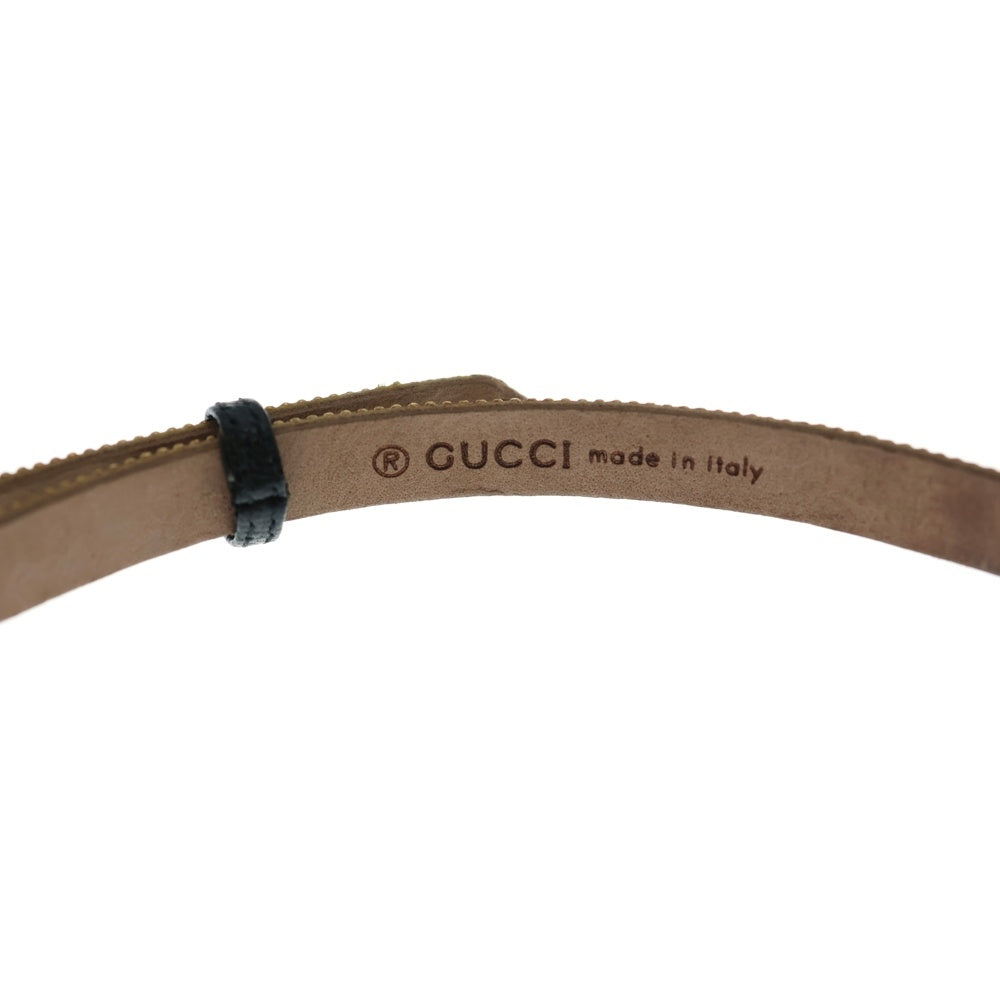 GUCCI(グッチ) ダブルG ラインストーン レザーネックレス チョーカー ブラック