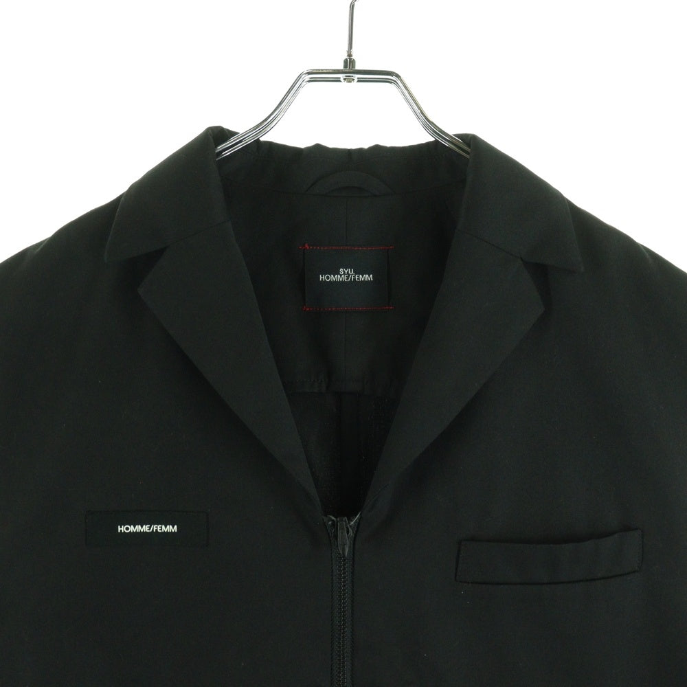 SYU.HOMME/FEMM(シュウ オム フェム) 20SS ラメベルト ジップアップベスト ブラック H20ss-10