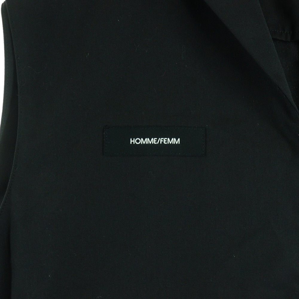 SYU.HOMME/FEMM(シュウ オム フェム) 20SS ラメベルト ジップアップベスト ブラック H20ss-10