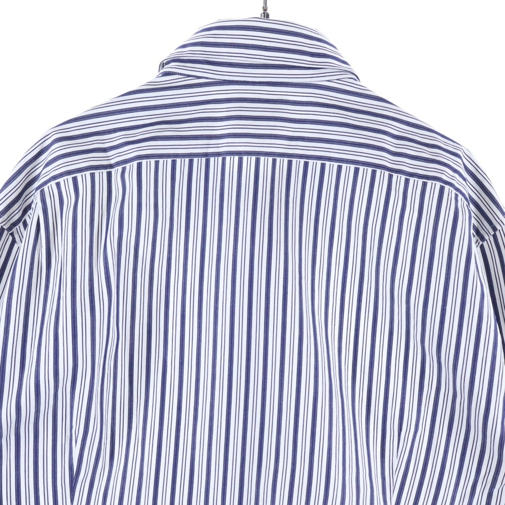 Acne Studios(アクネ ストゥディオズ) 比翼ボタン ストライプ 長袖シャツ ブルー/ホワイト 21B173