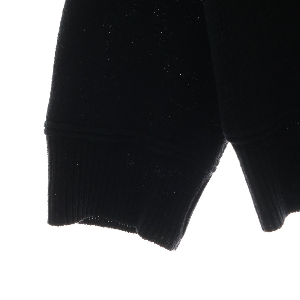 NEON SIGN(ネオンサイン) フロントデザイン クルーネックニット セーター ブラック N1470