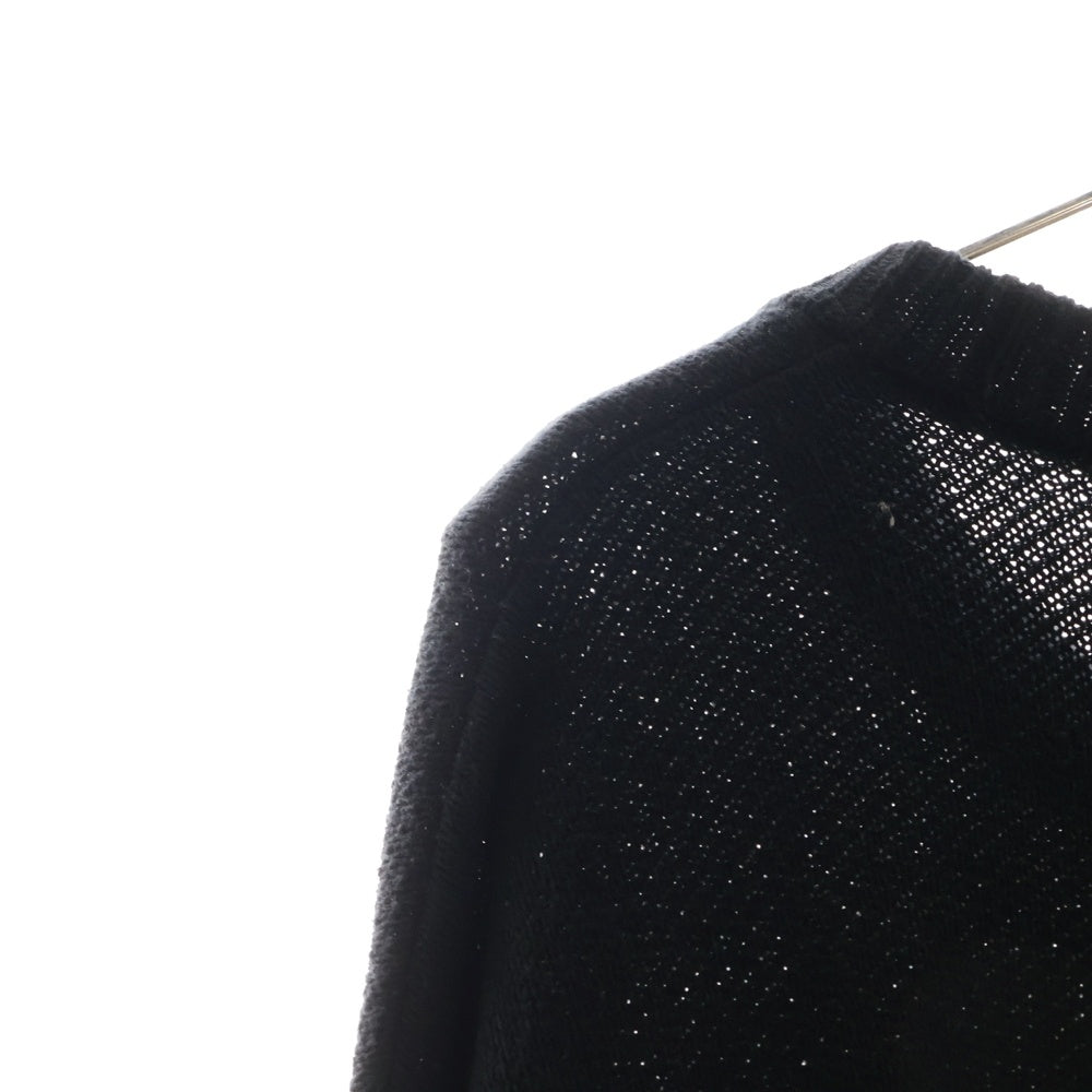 NEON SIGN(ネオンサイン) フロントデザイン クルーネックニット セーター ブラック N1470