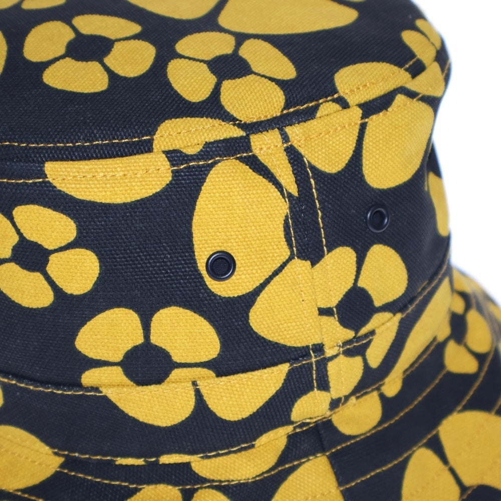 MARNI(マルニ) × CARHARTT ×カーハート フラワー総柄 バケットハット 帽子 イエロー/ブラック