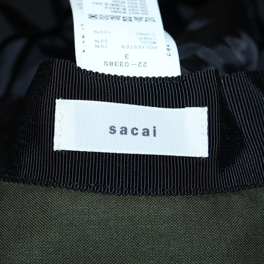 Sacai(サカイ) Double Brim Hat ダブルブリム バケットハット 帽子 カーキ 22-0338S