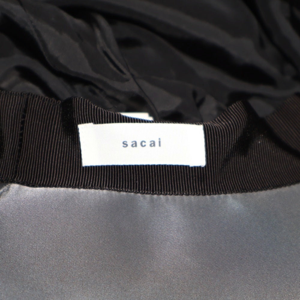 Sacai(サカイ) NYLON TWILL DOUBLE BR ロゴ刺繍 ナイロンバケットハット 帽子 グレー 23-0599S