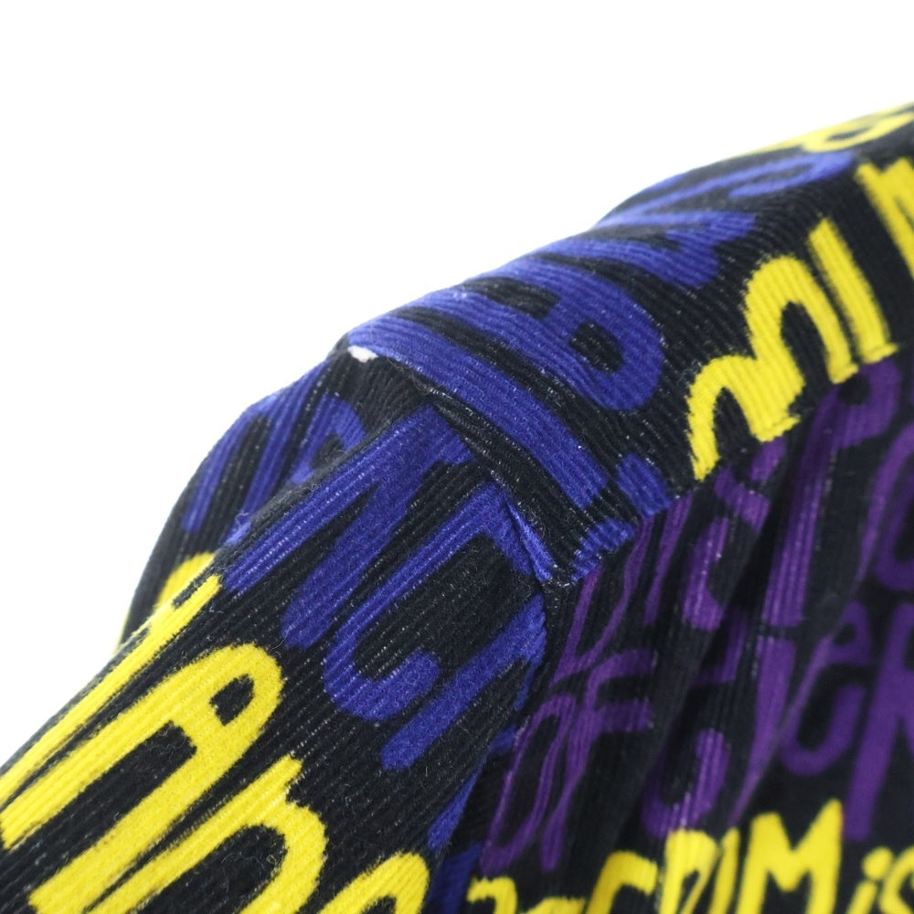 Sacai(サカイ) Message Print Hybrid Shirt MA-1 メッセージプリント ナイロン切り替え コーデュロイジャケット マルチ 21-02656M