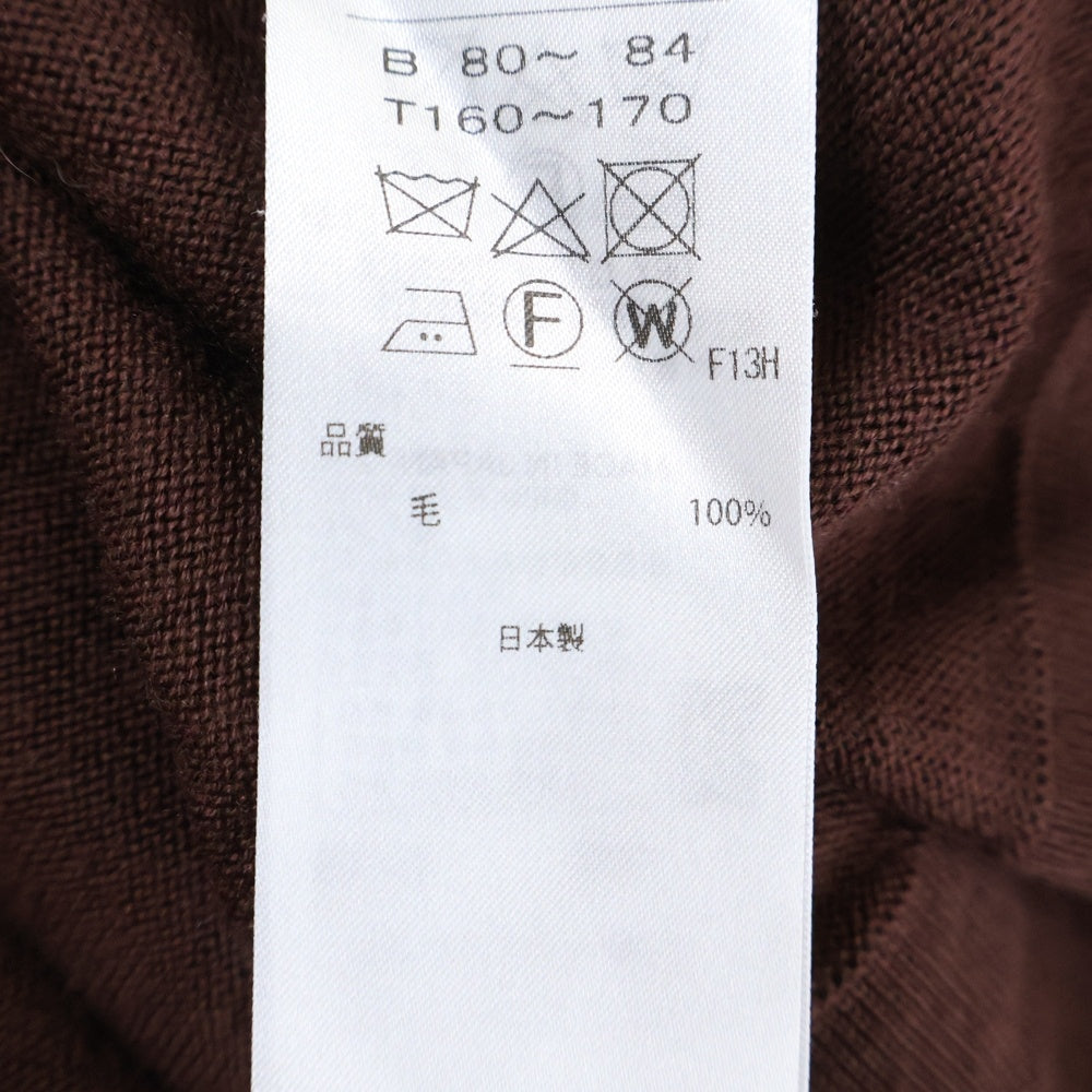 ATON(エイトン) クルーネック ウールニットワンピース ブラウン 6945213