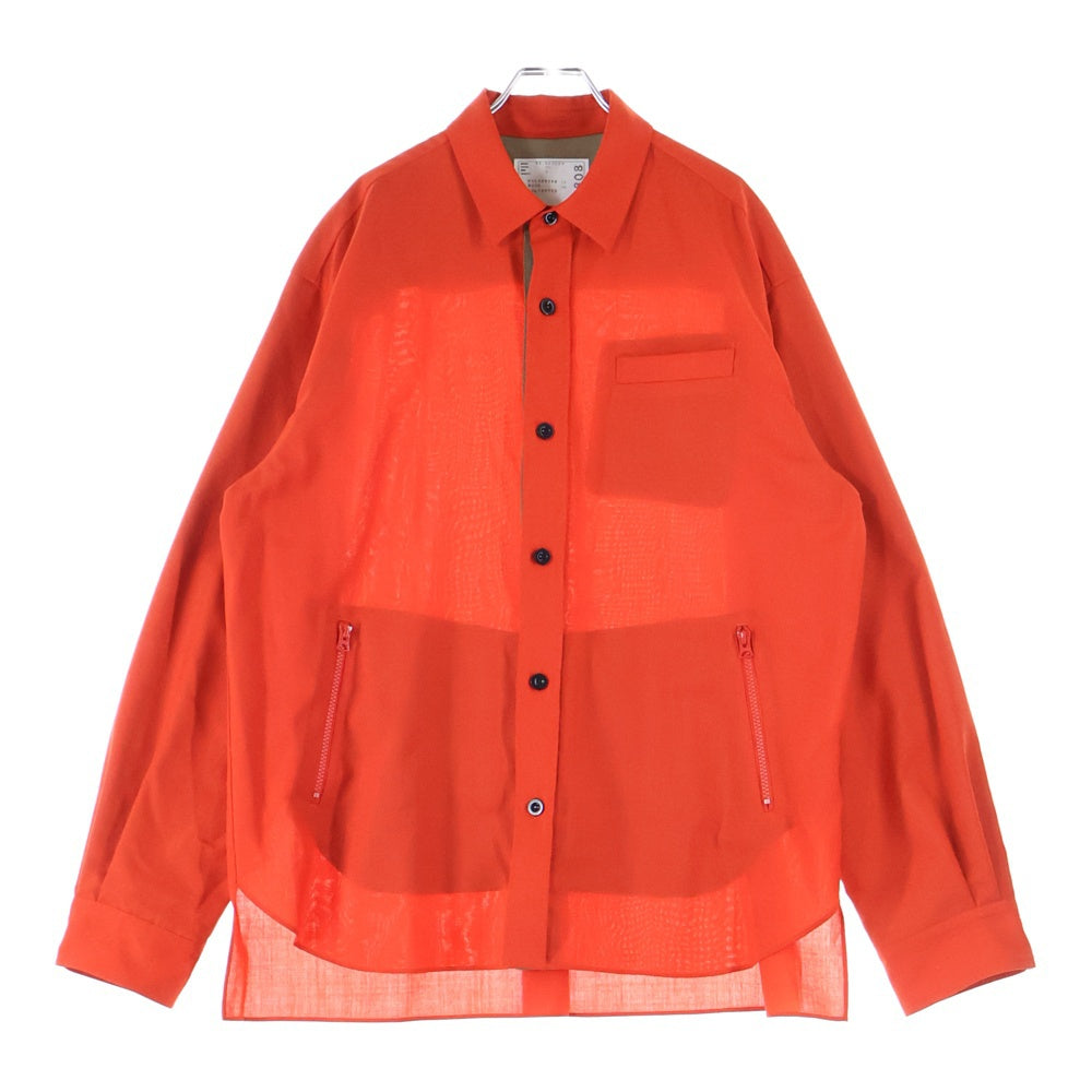 Sacai(サカイ) 22AW Wshirt jacket ナイロン 長袖シャツジャケット