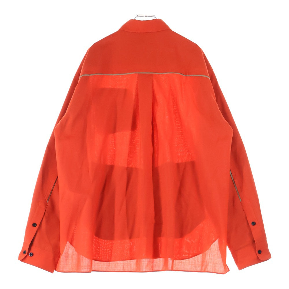 Sacai(サカイ) 22AW Wshirt jacket ナイロン 長袖シャツジャケット レッド 22-02808M