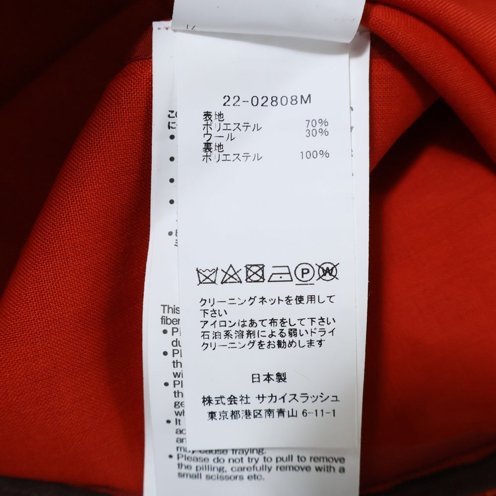 Sacai(サカイ) 22AW Wshirt jacket ナイロン 長袖シャツジャケット レッド 22-02808M