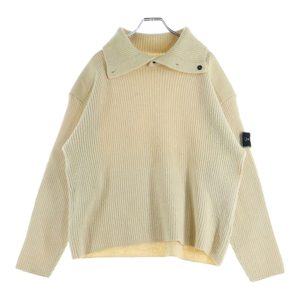 STONE ISLAND(ストーンアイランド) 90S グリーンエッジロゴワッペン タートルネックニット セーター アイボリー 21155F54