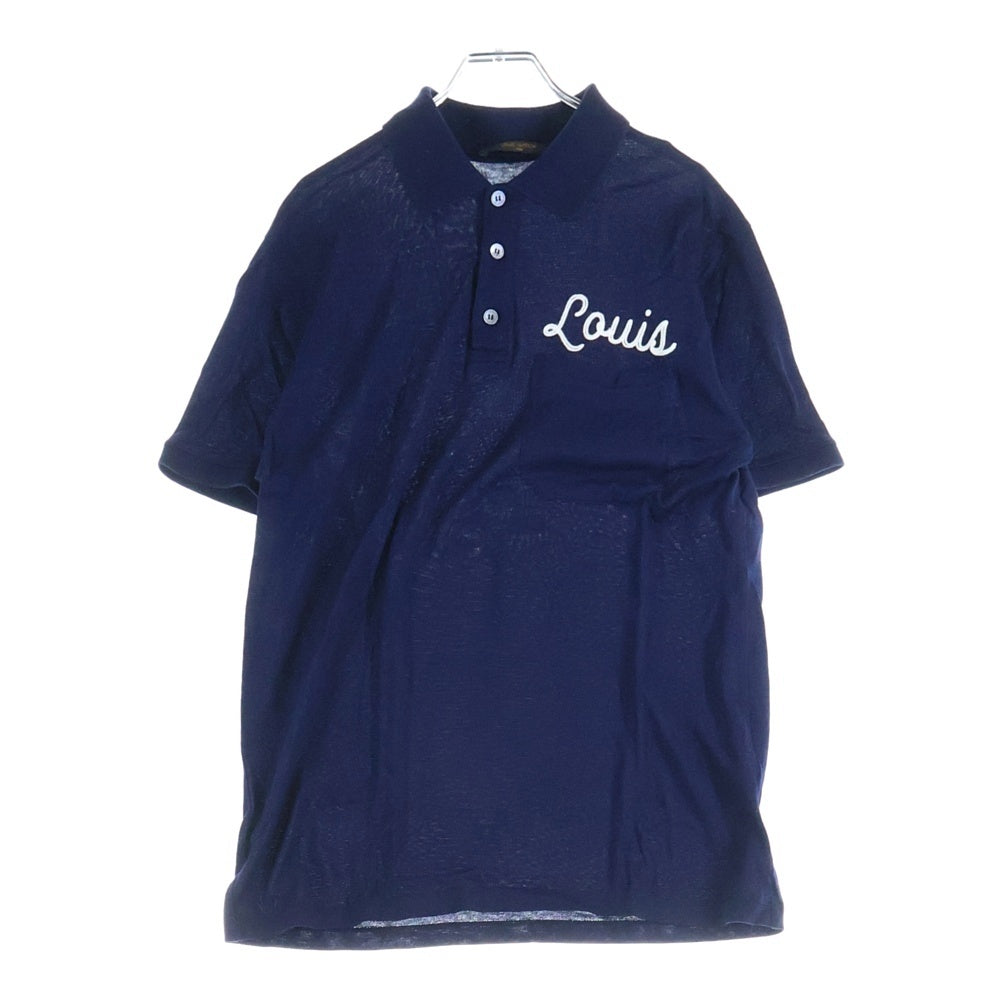 LOUIS VUITTON(ルイヴィトン) 16SS ロゴ刺繍 半袖ポロシャツ ネイビー RM161 JOA H9Y64W