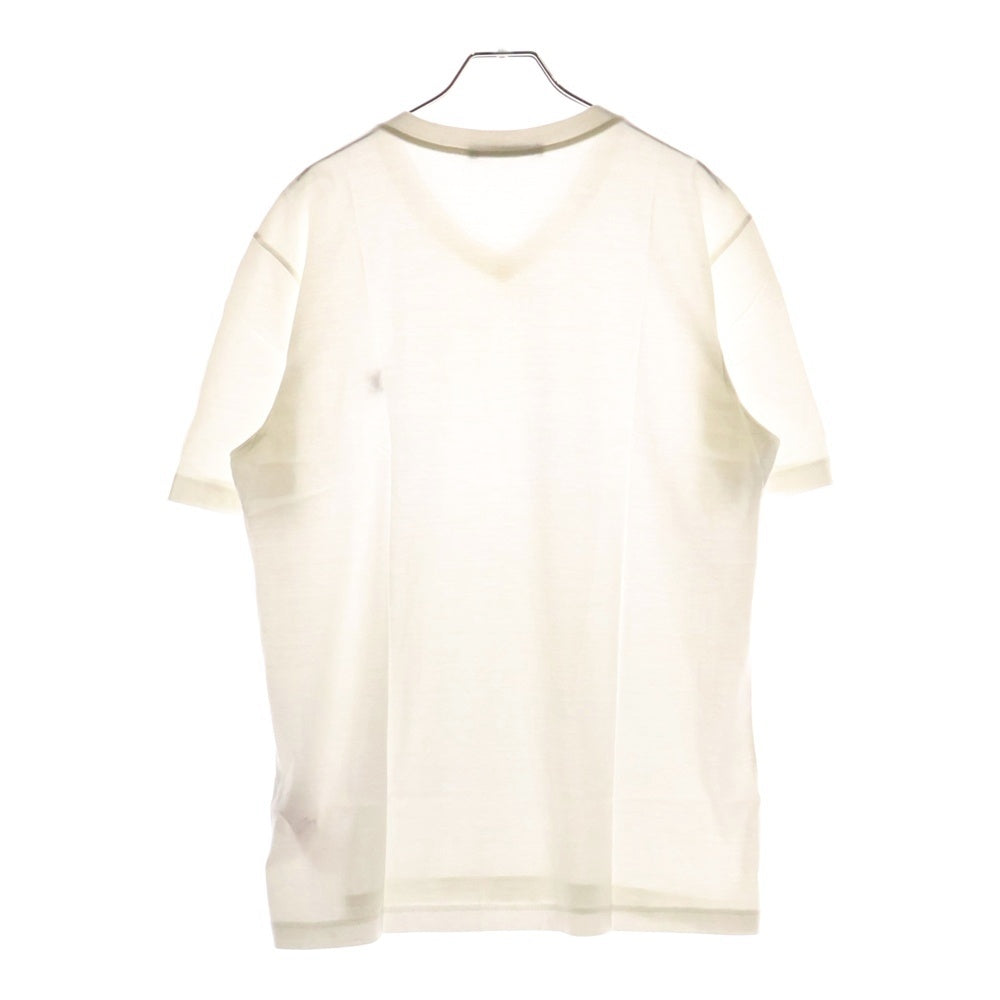 LOUIS VUITTON(ルイヴィトン) 14AW Vネック LVロゴ刺繍 クルーネック半袖Tシャツ カットソー ホワイト RM142Q H6Y42WJC8