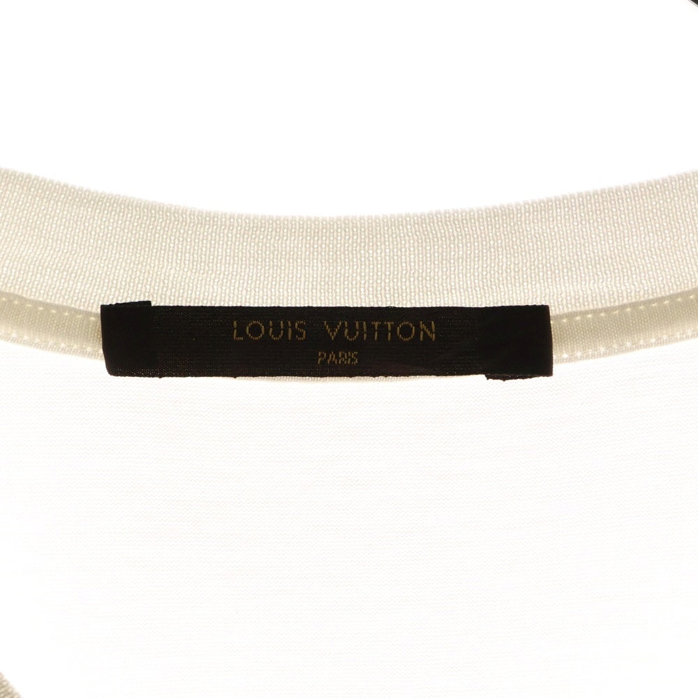 LOUIS VUITTON(ルイヴィトン) 14AW Vネック LVロゴ刺繍 クルーネック半袖Tシャツ カットソー ホワイト RM142Q H6Y42WJC8