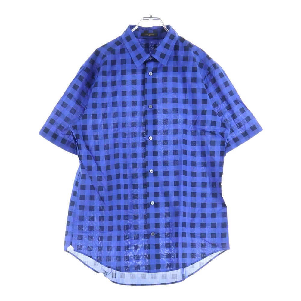 LOUIS VUITTON(ルイヴィトン) 13SS ダミエ 半袖シャツ ブルー RM131M H3SH35BPZ