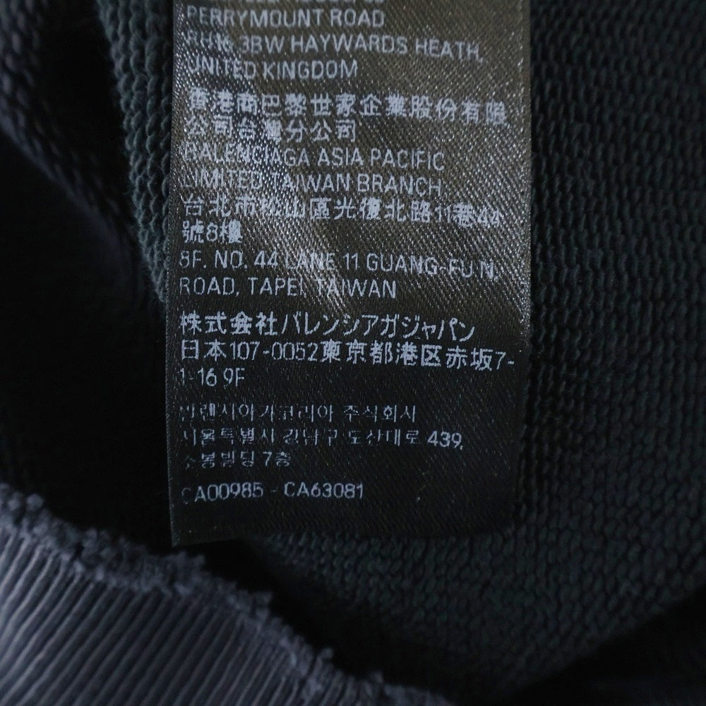 BALENCIAGA(バレンシアガ) 24SS Double Front Crew 791614 TQVQ7ダブルフロント ダメージ加工 クルーネック スウェットトレーナー ブラック