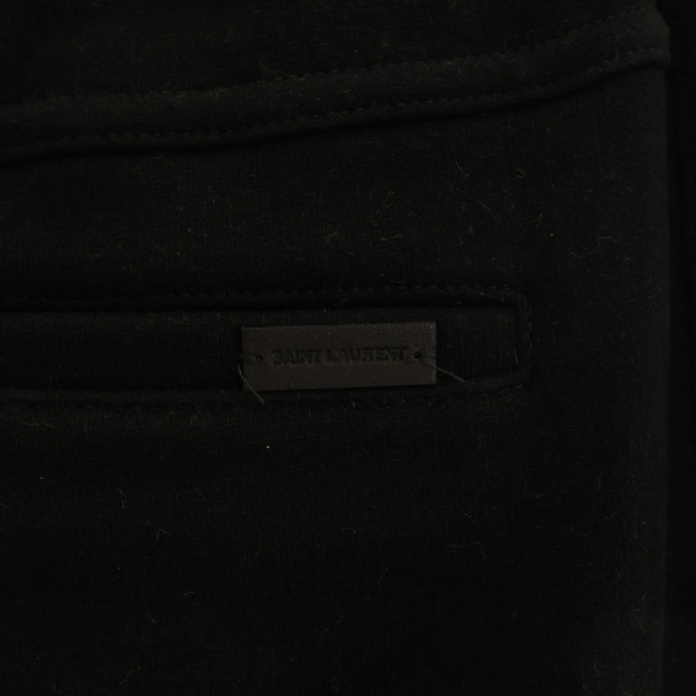 SAINT LAURENT PARIS(サンローランパリ) 23AW レザーパッチ ストレート スウェットパンツ ブラック 752237 Y36SW