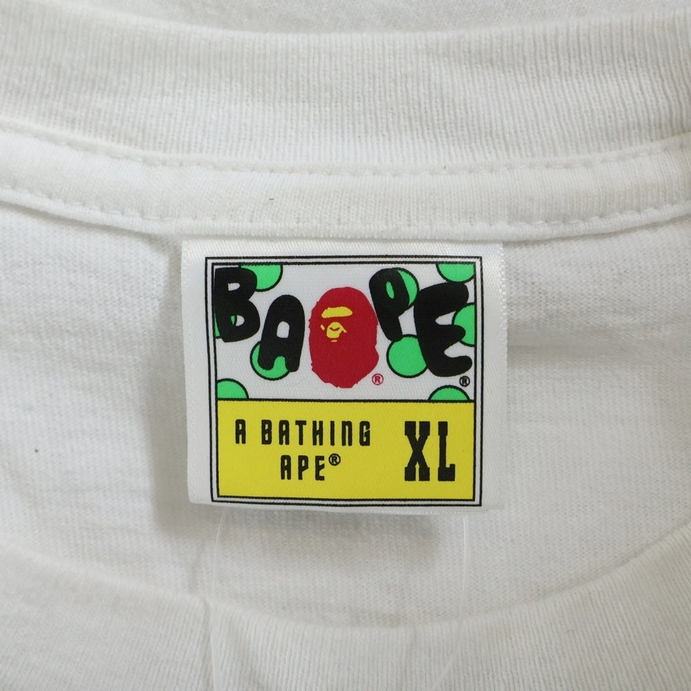 A BATHING APE(アベイシングエイプ) BABY MiLO ベイビーマイロ プリント 半袖Tシャツ カットソー ホワイト 002TEL801005M