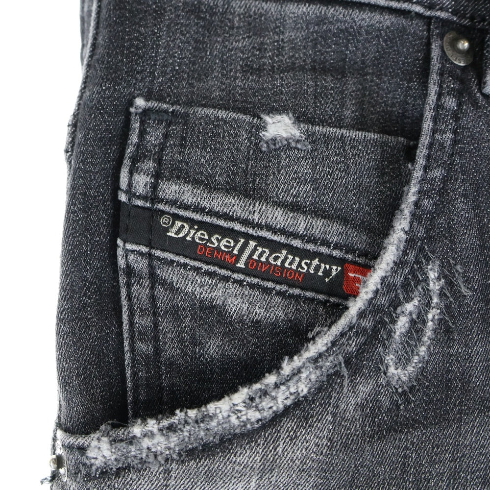 DIESEL(ディーゼル) Krooley jogg jeans ダメージ加工 スキニーデニムパンツ グレー