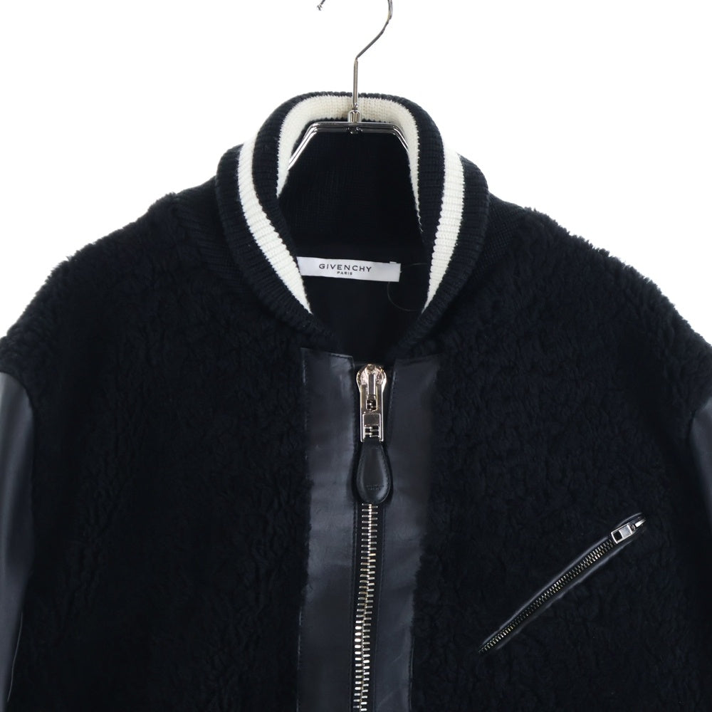 GIVENCHY(ジバンシィ) ボア切り替え ジップアップラムレザージャケット ブラック 17F 0303 448