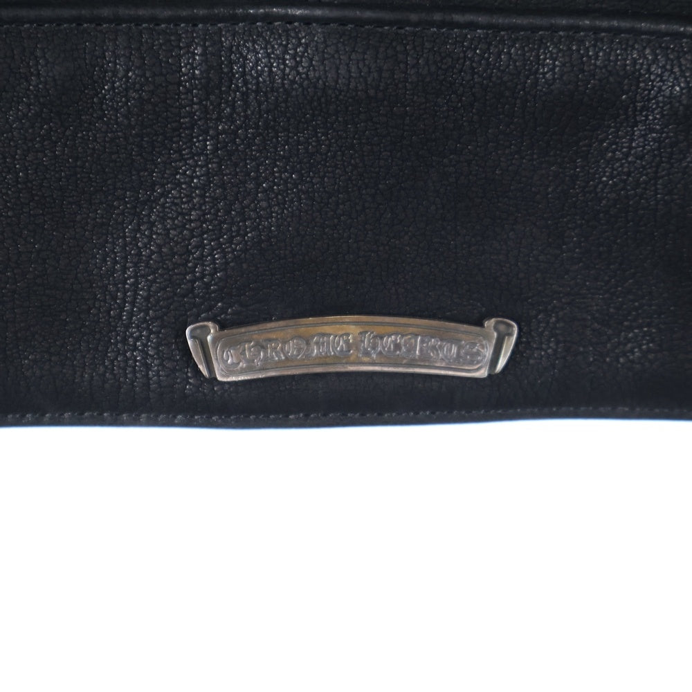 CHROME HEARTS(クロムハーツ) フード付き ダガージップアップ デストロイレザージャケット ブラック