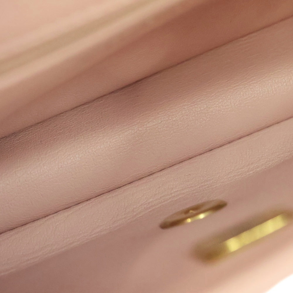 CHANEL(シャネル) ミニマトラッセ ラムスキン ピンク ハートチャーム ココマーク ターンロック チェーンショルダーバッグ