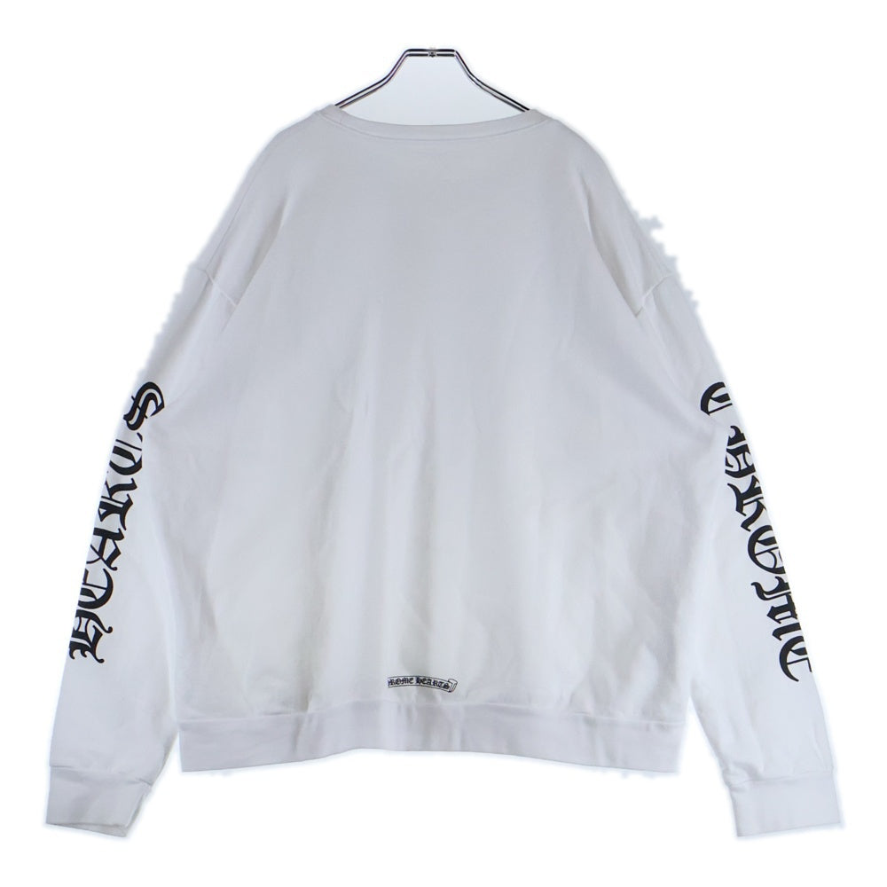 CHROME HEARTS(クロムハーツ) SWTSHRT 袖ロゴプリントクルーネックロゴ スウェット ホワイト