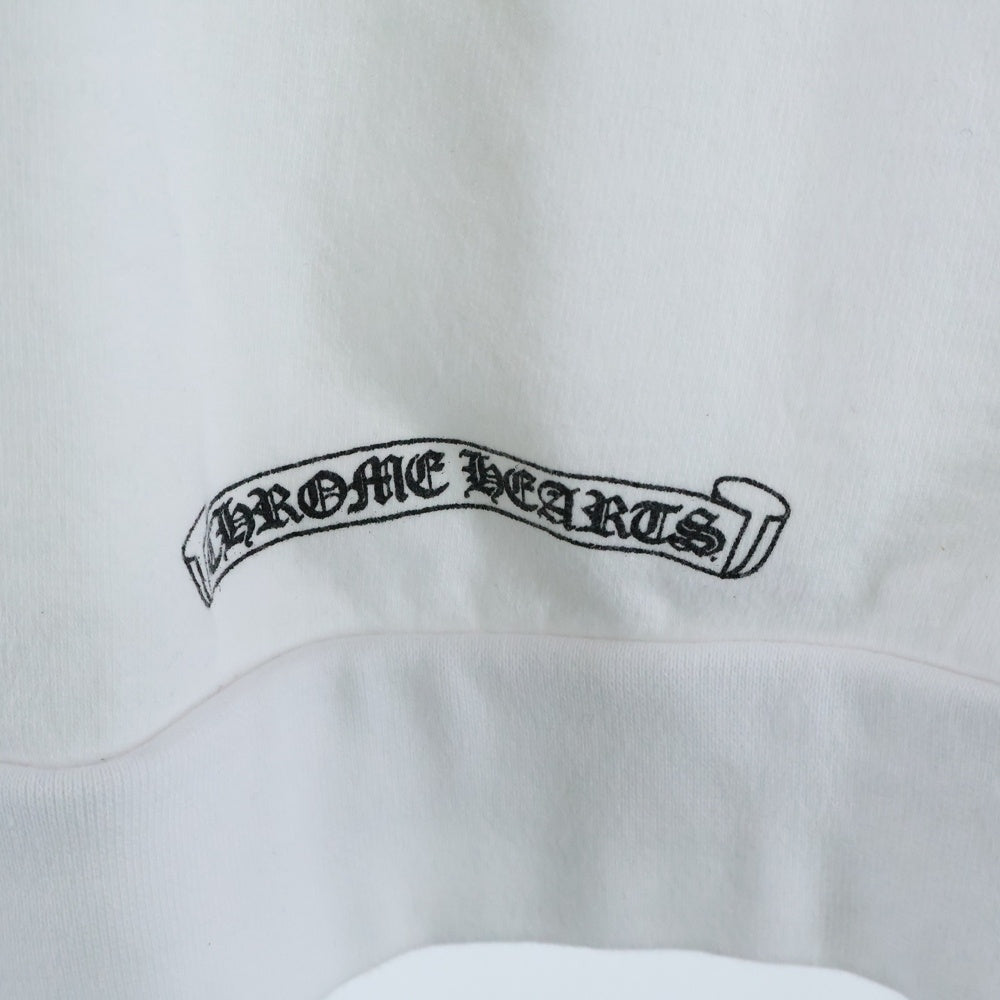 CHROME HEARTS(クロムハーツ) SWTSHRT 袖ロゴプリントクルーネックロゴ スウェット ホワイト