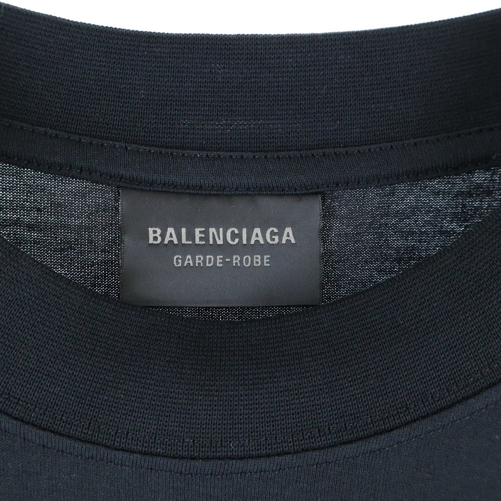 BALENCIAGA(バレンシアガ) ケアラベル バックプリント 半袖Tシャツ ブラック 724514 TNVL9