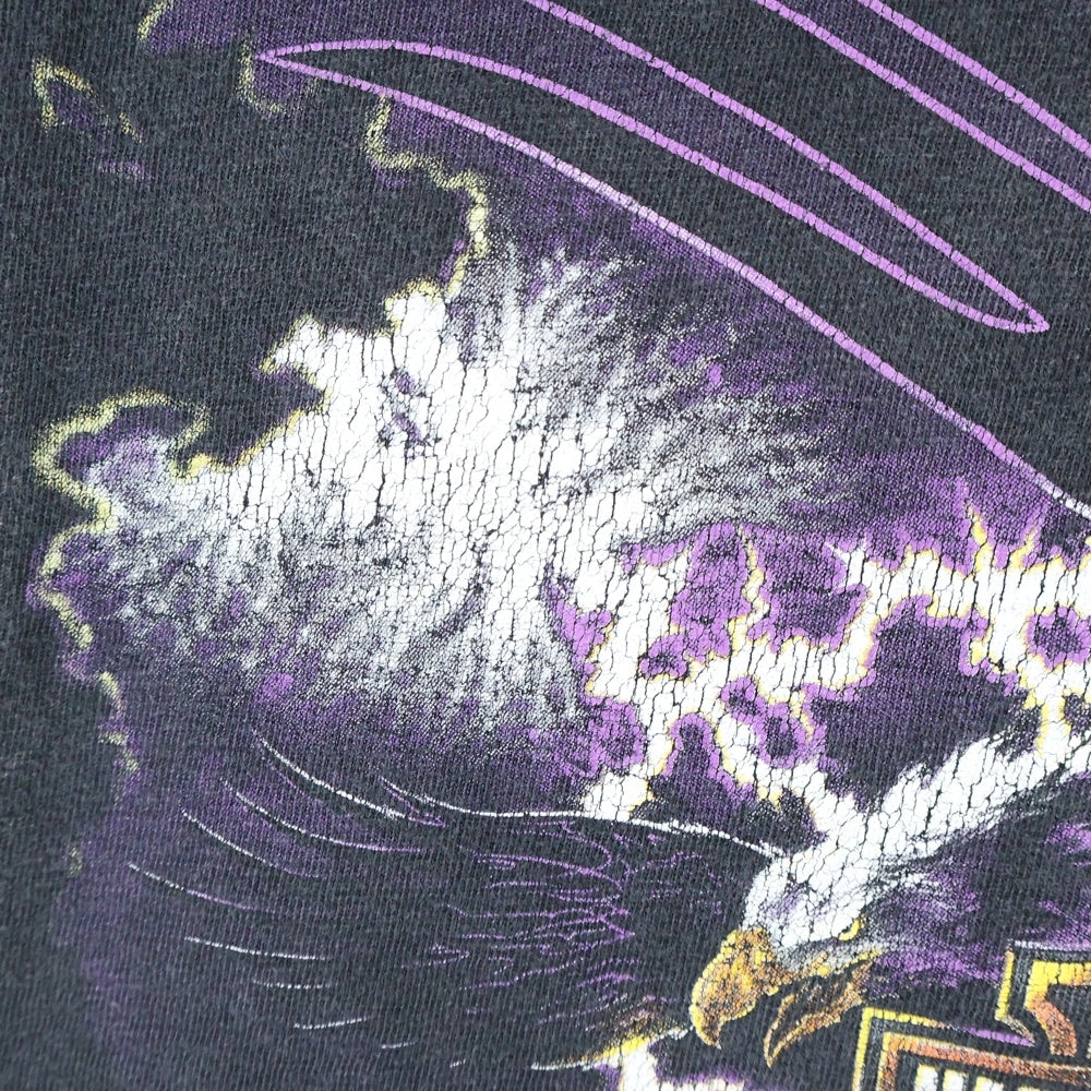 HARLEY DAVIDSON(ハーレーダビッドソン) 00S USA製 グラフィックプリント 半袖Tシャツ カットソー ブラック XXL