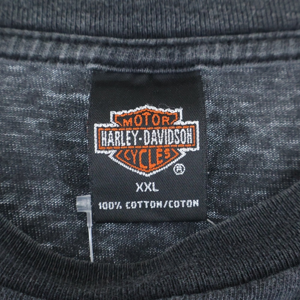 HARLEY DAVIDSON(ハーレーダビッドソン) 00S USA製 グラフィックプリント 半袖Tシャツ カットソー ブラック XXL