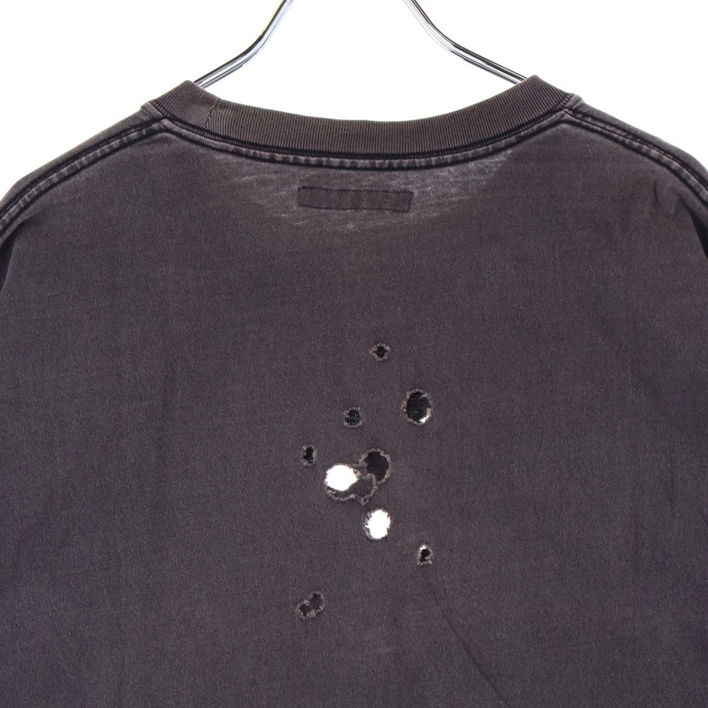 NUMBER (N)INE(ナンバーナイン) エンブレム クラッシュ加工 半袖Tシャツ ブラウン NMBsc537