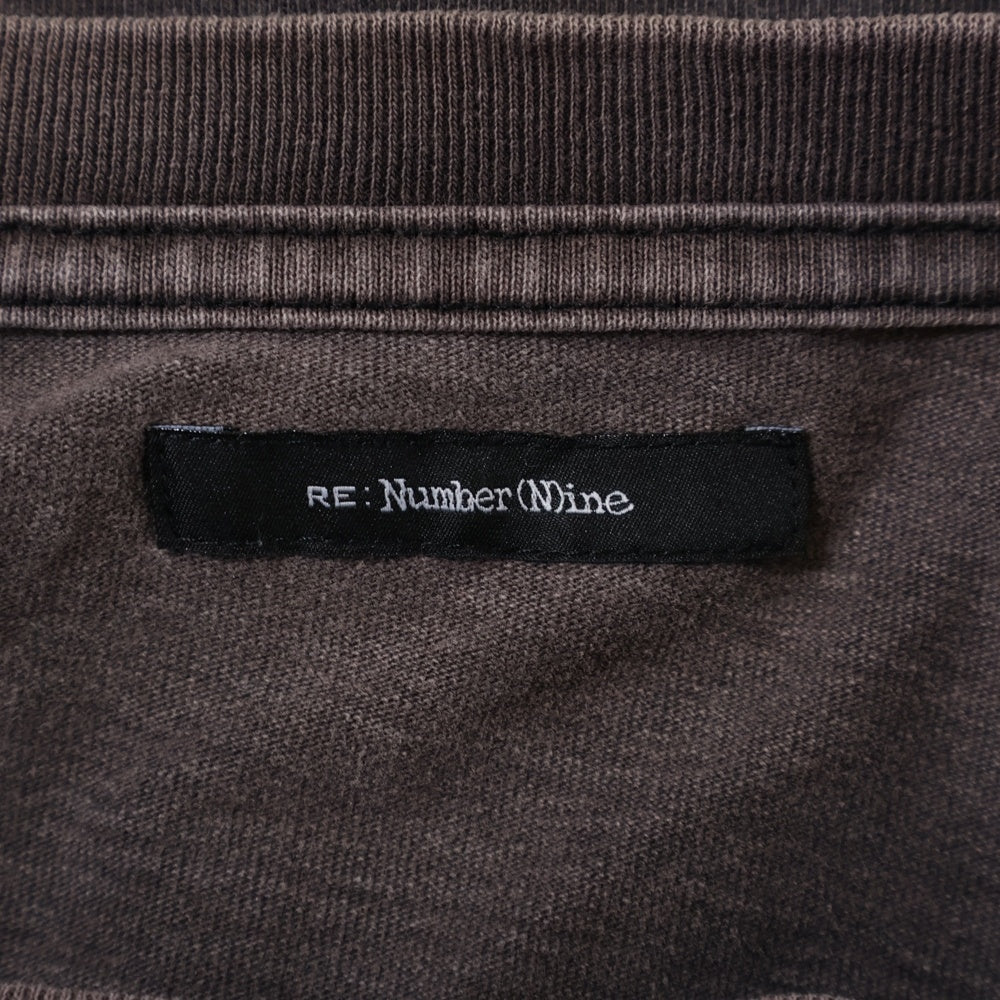 NUMBER (N)INE(ナンバーナイン) エンブレム クラッシュ加工 半袖Tシャツ ブラウン NMBsc537