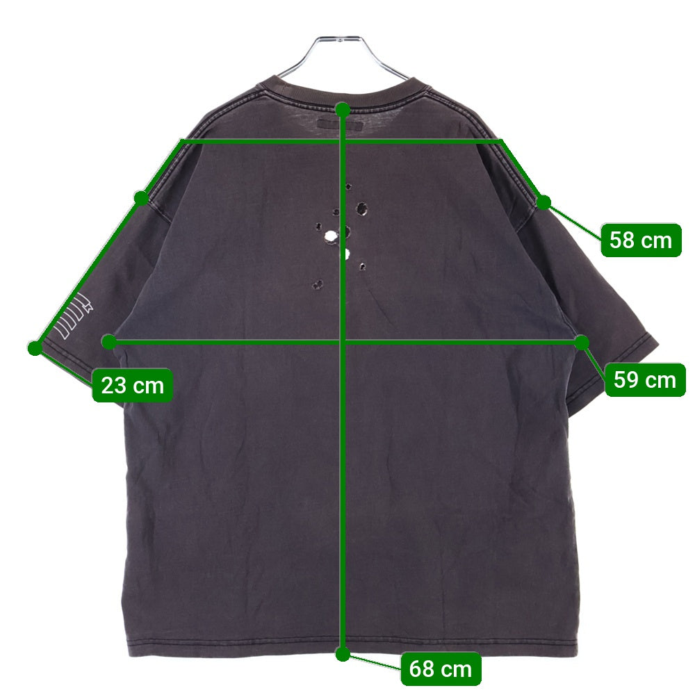 NUMBER (N)INE(ナンバーナイン) エンブレム クラッシュ加工 半袖Tシャツ ブラウン NMBsc537