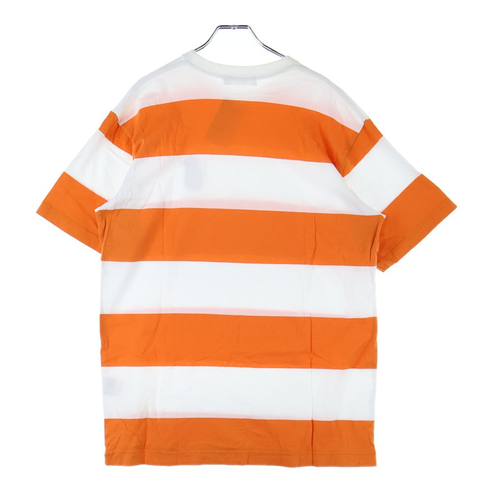 A BATHING APE(アベイシングエイプ) ワンポイント刺繡 ボーダー半袖Tシャツ カットソー オレンジ