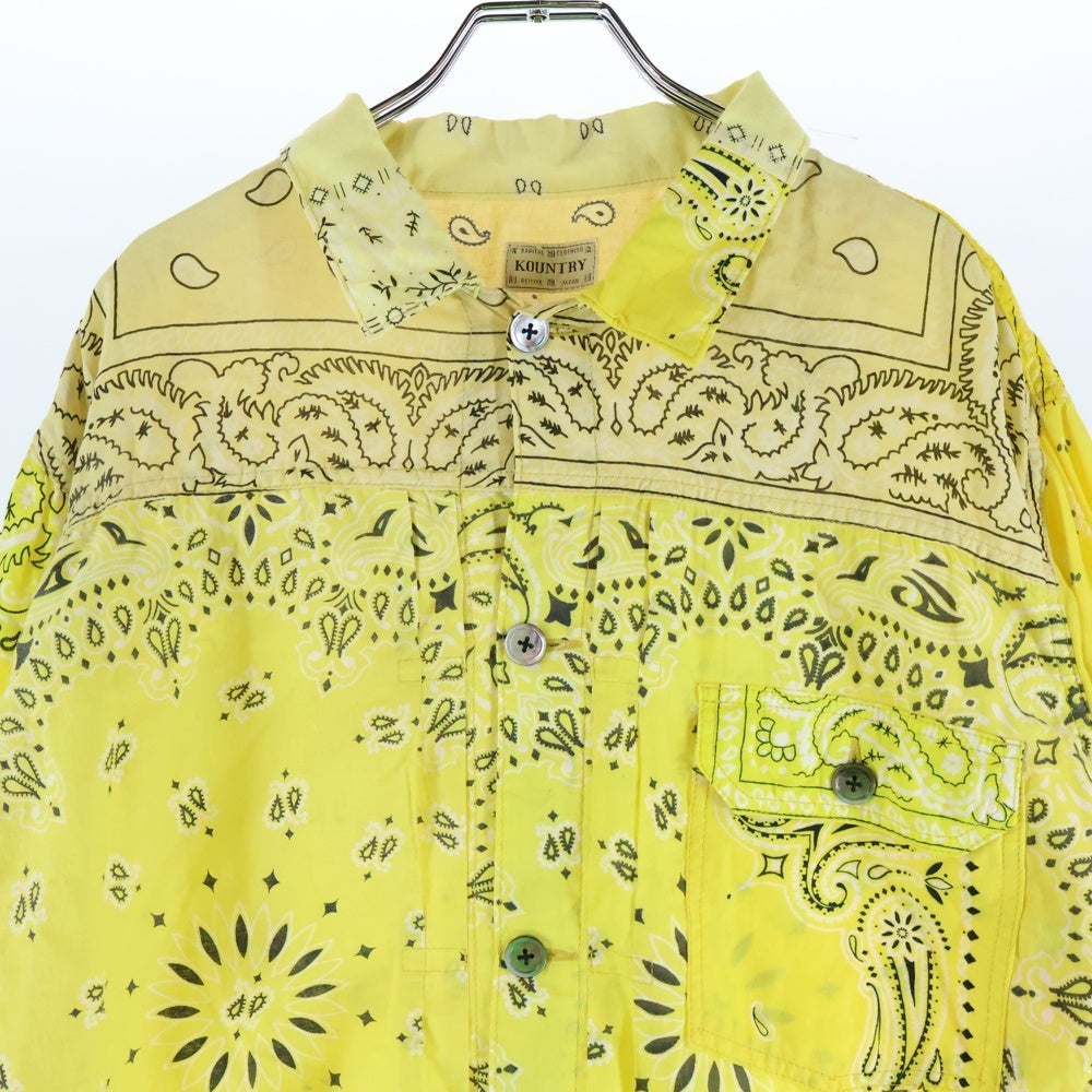 KAPITAL(キャピタル) バンダナ パッチワーク トラッカージャケット イエロー KOR808LJ01