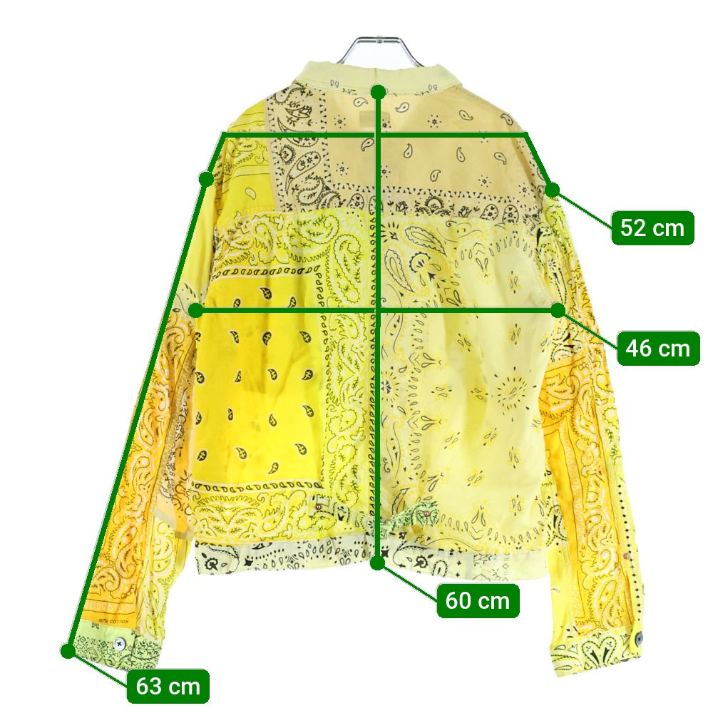 KAPITAL(キャピタル) バンダナ パッチワーク トラッカージャケット イエロー KOR808LJ01