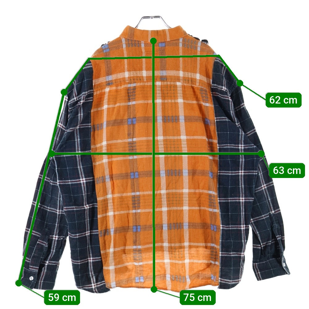 Rebuild by needles(リビルドバイニードルス) Flannel Shirt チェック柄 ネルシャツ 長袖シャツ マルチカラー GL293