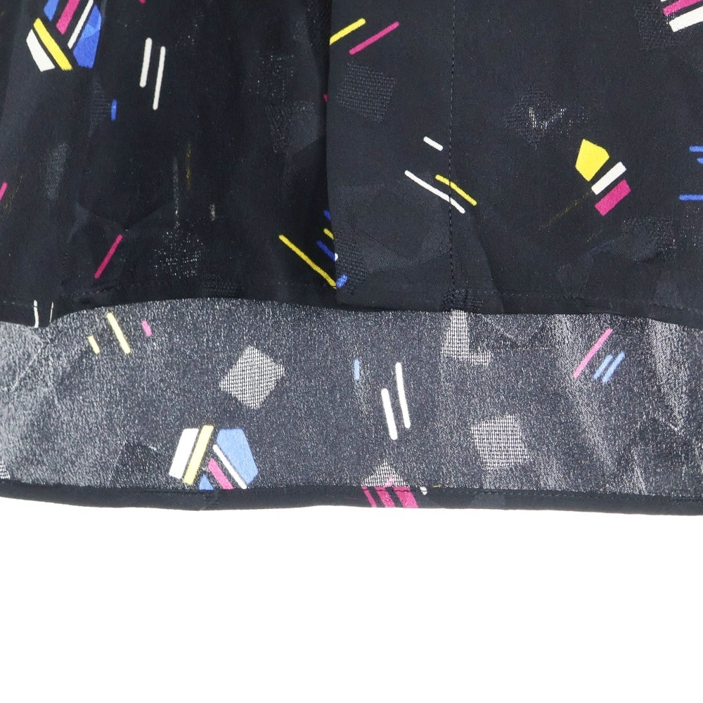 SAINT LAURENT PARIS(サンローランパリ) 21SS 総柄デザイン 比翼 長袖シルクシャツ ブラック 646850 Y2D02