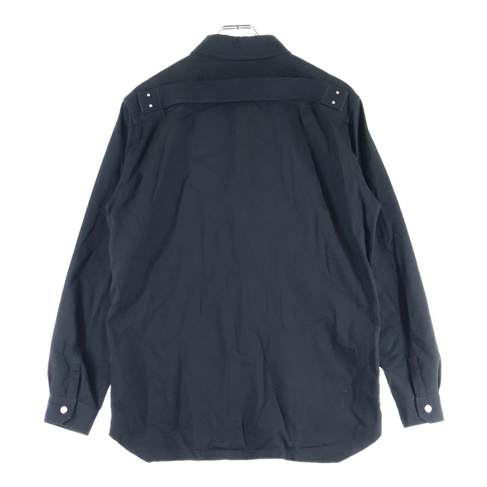 Rick Owens(リックオウエンス) 22SS COTTON TWILL OUTER SHIRT コットンツイルアウターシャツ ブラック RU01B1729-DLX
