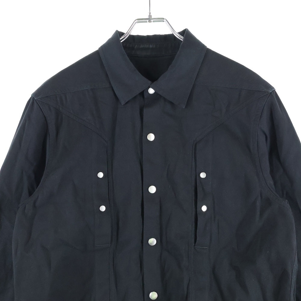 Rick Owens(リックオウエンス) 22SS COTTON TWILL OUTER SHIRT コットンツイルアウターシャツ ブラック RU01B1729-DLX