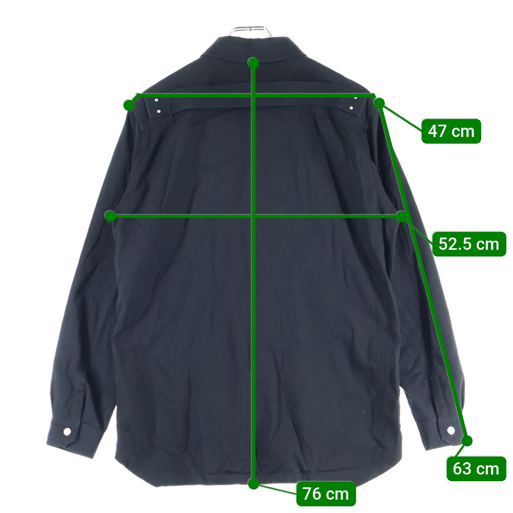 Rick Owens(リックオウエンス) 22SS COTTON TWILL OUTER SHIRT コットンツイルアウターシャツ ブラック RU01B1729-DLX