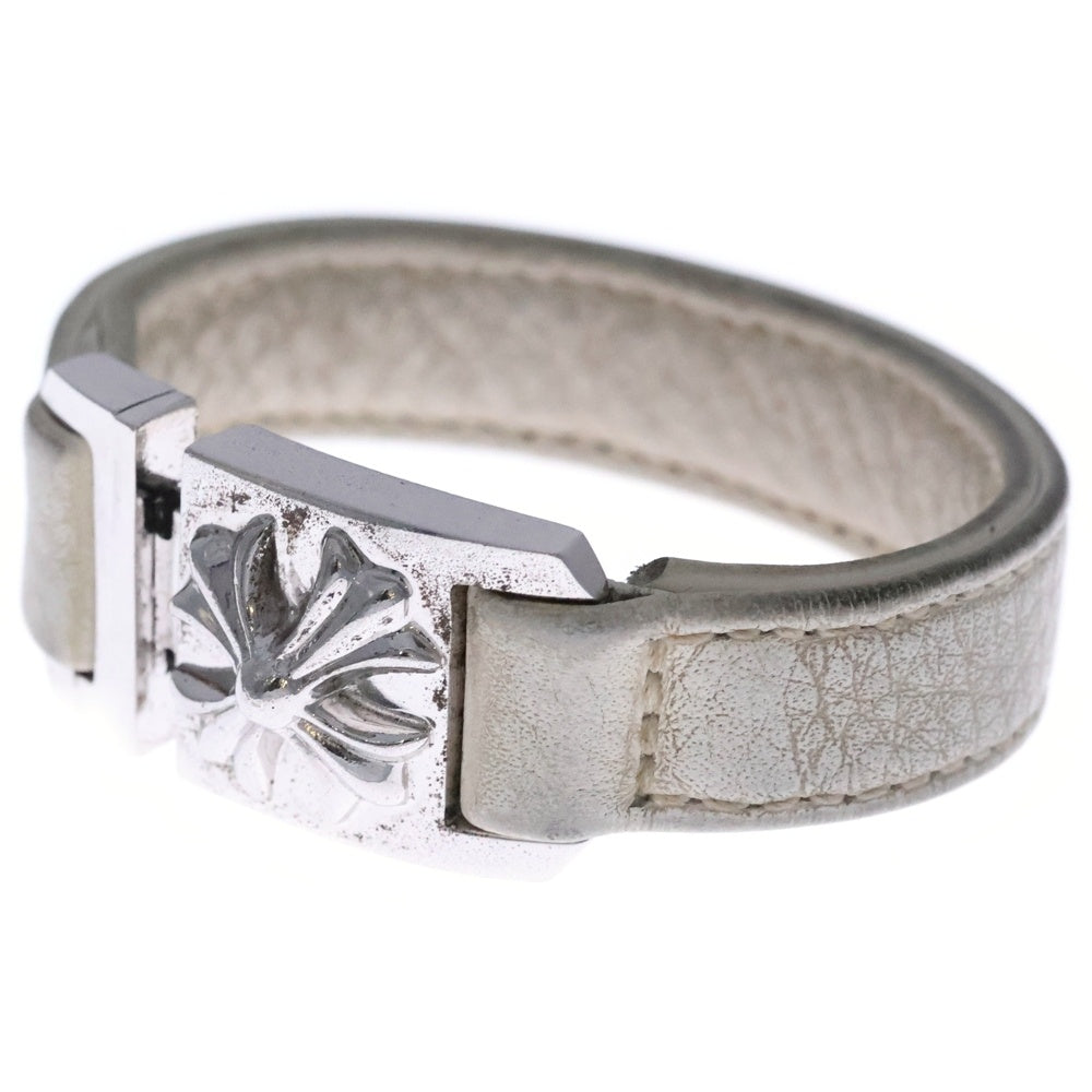 CHROME HEARTS(クロムハーツ) HARNESS CLASP ハーネスクラスプ レザーブレスレット ホワイト/シルバー