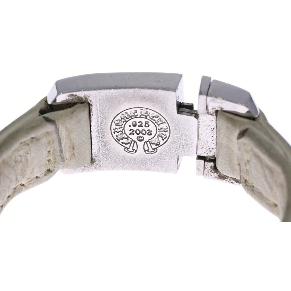 CHROME HEARTS(クロムハーツ) HARNESS CLASP ハーネスクラスプ レザーブレスレット ホワイト/シルバー