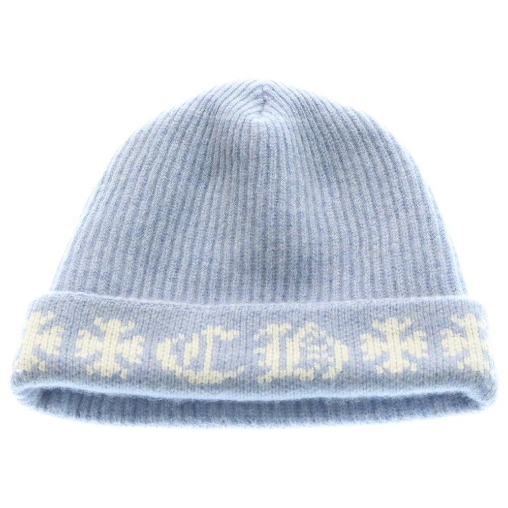 CHROME HEARTS(クロムハーツ) スターボール付きニット帽 BIG DADDY ビッグ ダディ ブルー