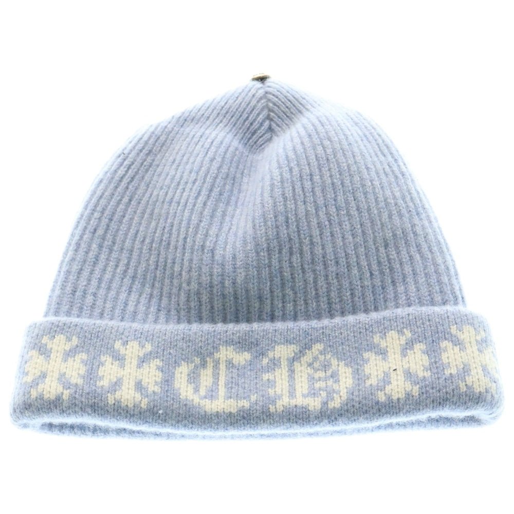 CHROME HEARTS(クロムハーツ) スターボール付きニット帽 BIG DADDY ビッグ ダディ ブルー