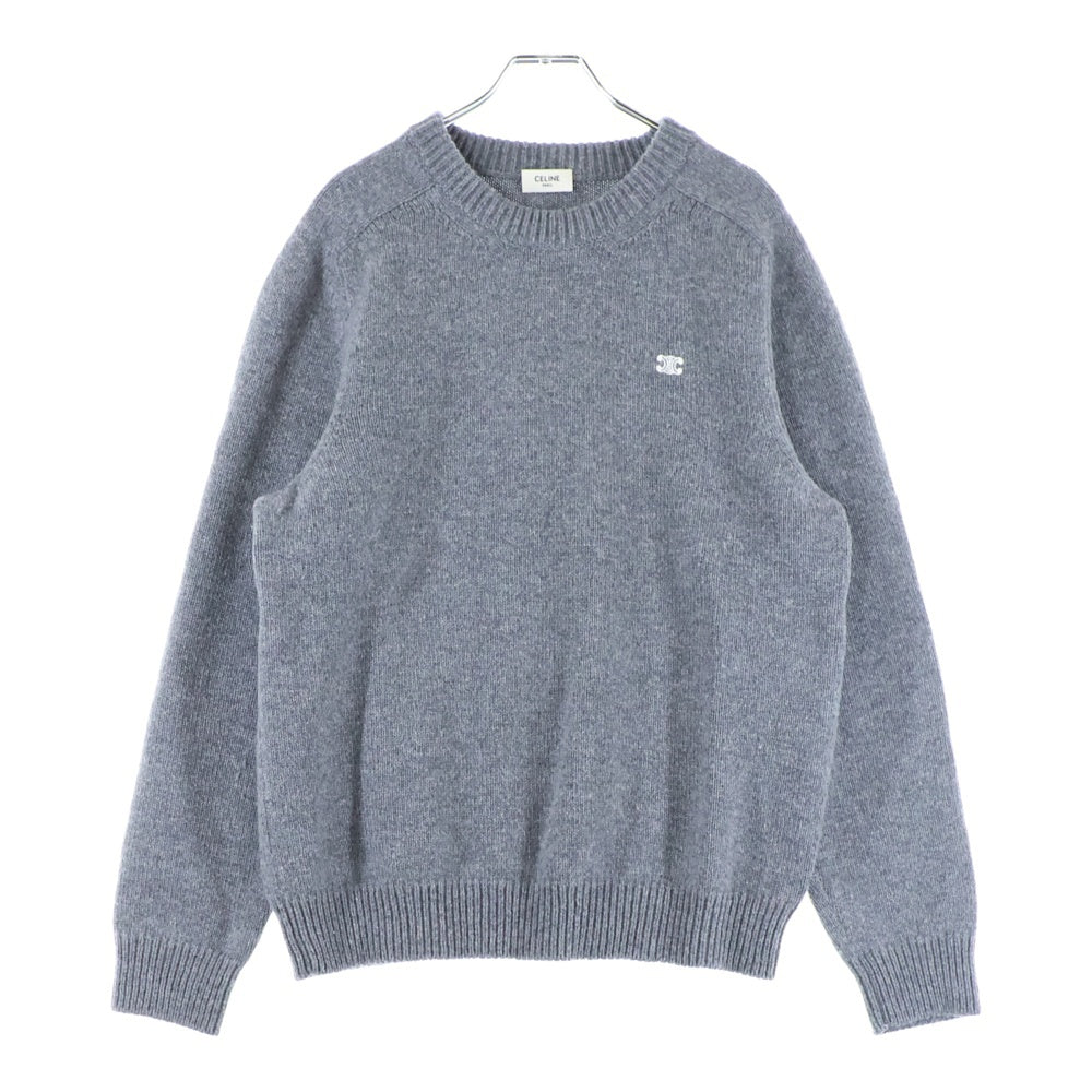 CELINE(セリーヌ) トリオンフ刺繍 クルーネックセーター ニット グレー 2AC85048T